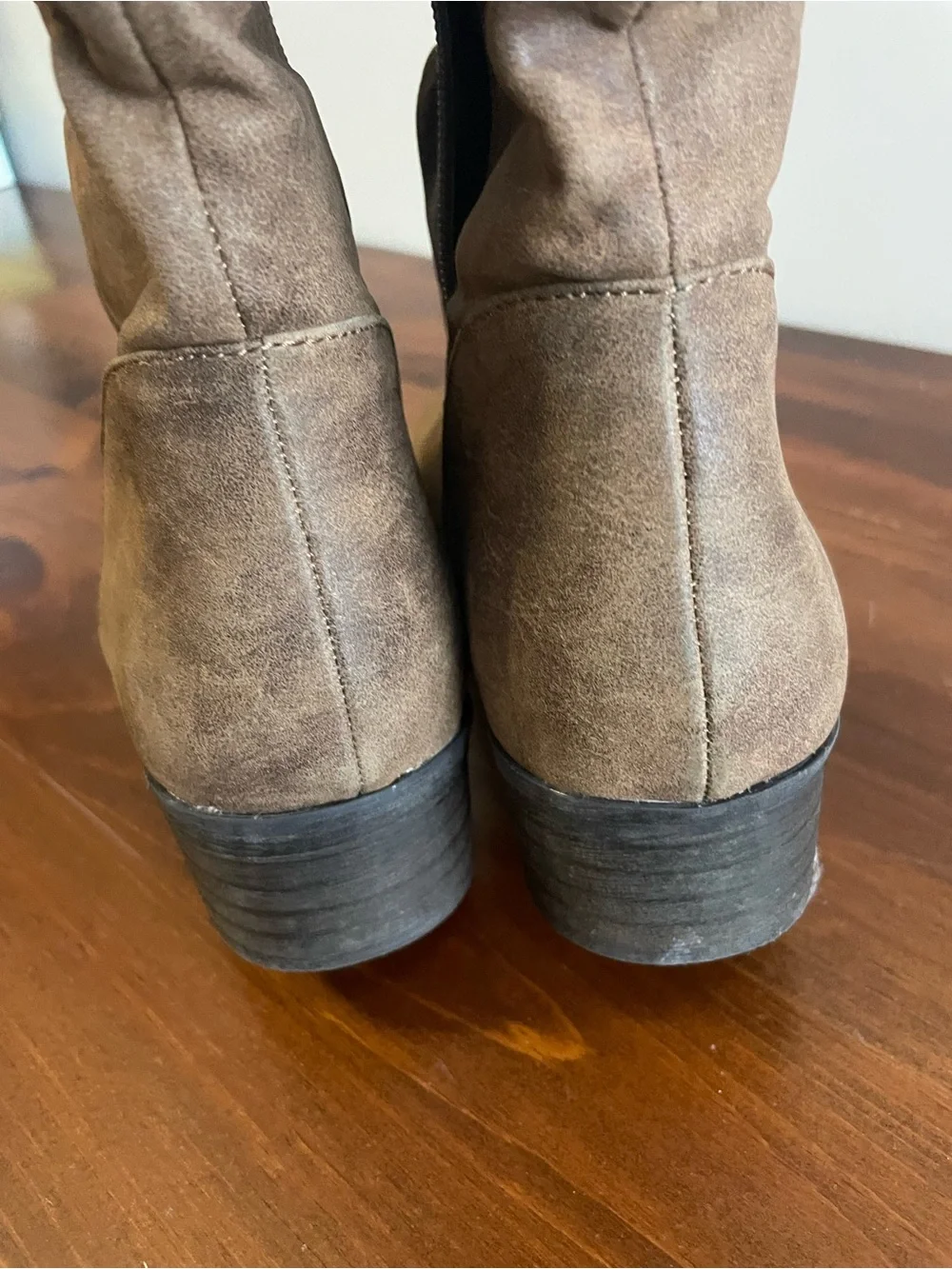 Very Volatile Brown Over-the-Knee Lace-Up Buckle Boots